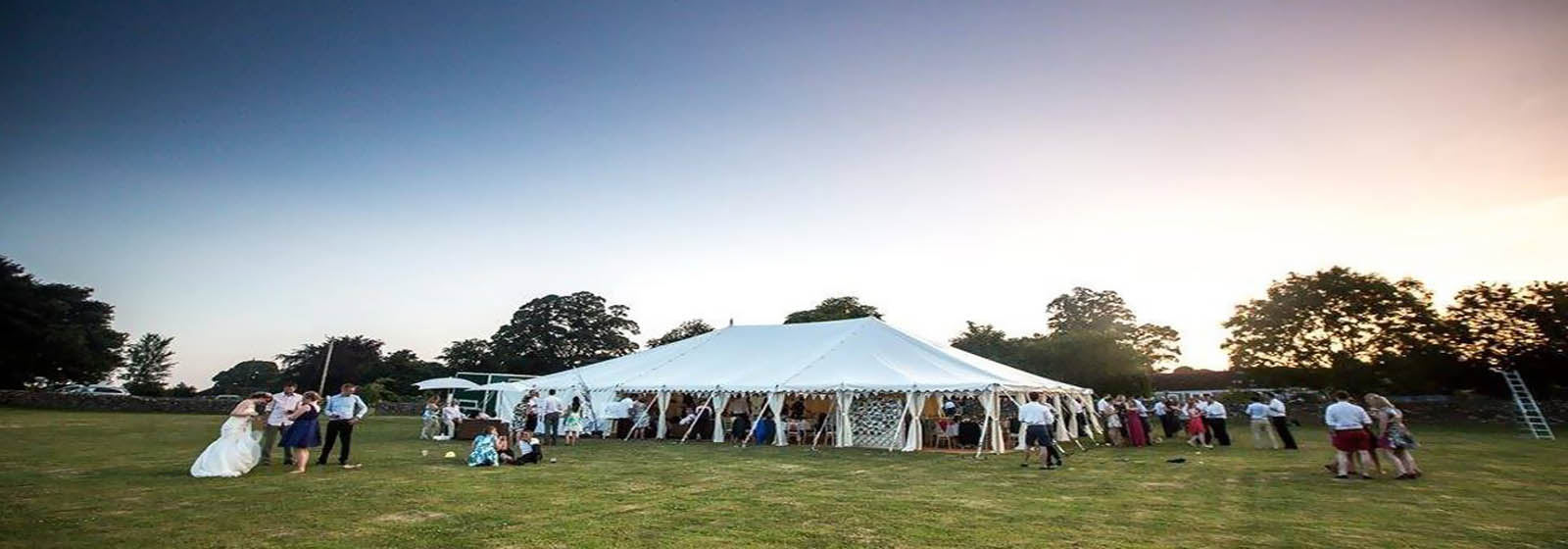 Traditional marquee in the evening