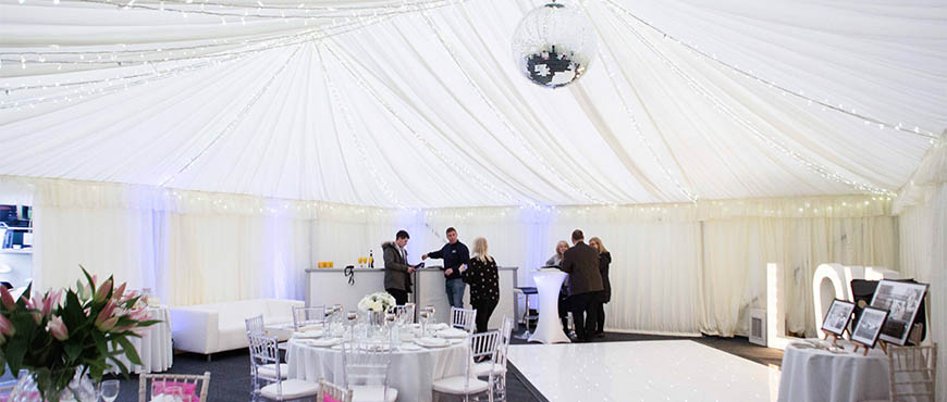 white wedding marquee